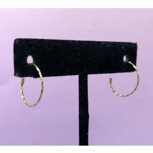 Vintage 14K Yellow Gold 585 Unique Threader Style Hoop Earring Pair .48g